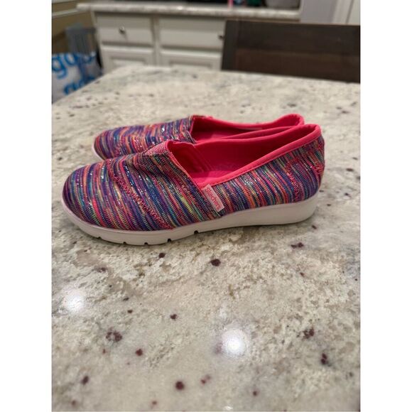 Skechers Girls Pure Flex Mixed Pink Sparkle Slip In Sneakers Sz 12Y NWOT - Picture 4 of 6